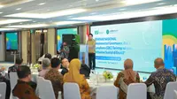 Ketua Umum Asosiasi Bank Syariah Indonesia (Asbisindo) Hery Gunardi saat membuka acara Seminar Nasional Asbisindo yang mengangkat tema ‘Implementasi Governance, Risk, & Compliance (GRC) Terintegrasi pada Perbankan Syariah di Era 4.0’ di Gedung The Tower Jakarta, Rabu (06/09).