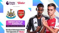 Jadwal pertandingan Liga Inggris 2024/25 antara Newcastle vs Arsenal pada matchweek ke 10 di Vidio. (sum. doc. vidio.com)