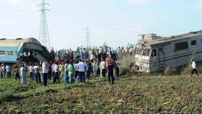 Kecelakaan kereta di Alexandria, Mesir. (AFP)