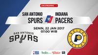 Jadwal NBA, San Antonio Spurs Vs Indiana Pacers. (Bola.com/Dody Iryawan)