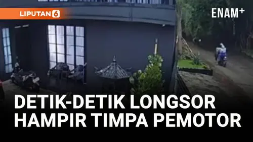 VIDEO: Rekaman Detik-Detik Menegangkan Tanah Longsor Hampir Menimpa Pengendara Motor