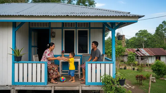 Rumah Kampung dengan Teras Multifungsi