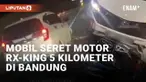 Aksi kejar-kejaran dramatis di Kota Bandung viral di media sosial. Dalam rekaman yang beredar, mobil Sigra melaju dan muncul percikan api di kolong sepanjang perjalanan. Mobil Sigra menyeret motor RX-King yang ditabrak hingga 5 kilometer.