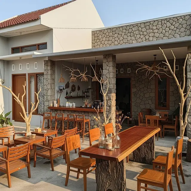 Desain Rumah Type 36 dengan Mini Café di Halaman Depan