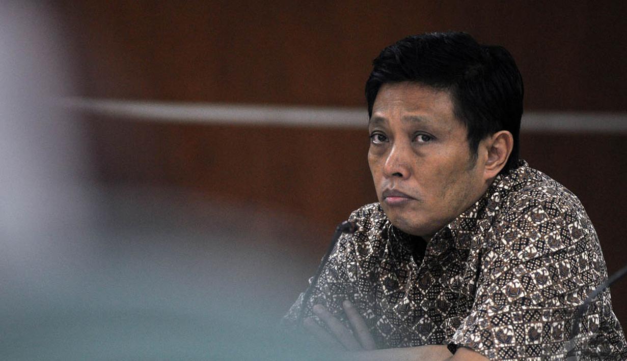 Terdakwa Dirut PT Dutasari Citralaras, Machfud Suroso saat sidang lanjutan di Pengadilan Tipikor, Jakarta, Senin (5/1). (Liputan6.com/Miftahul Hayat)
