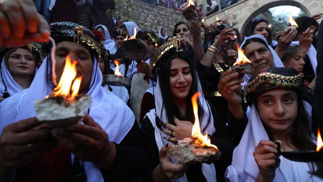 Ritual Kelompok Yazidi Irak saat Rayakan Tahun Baru