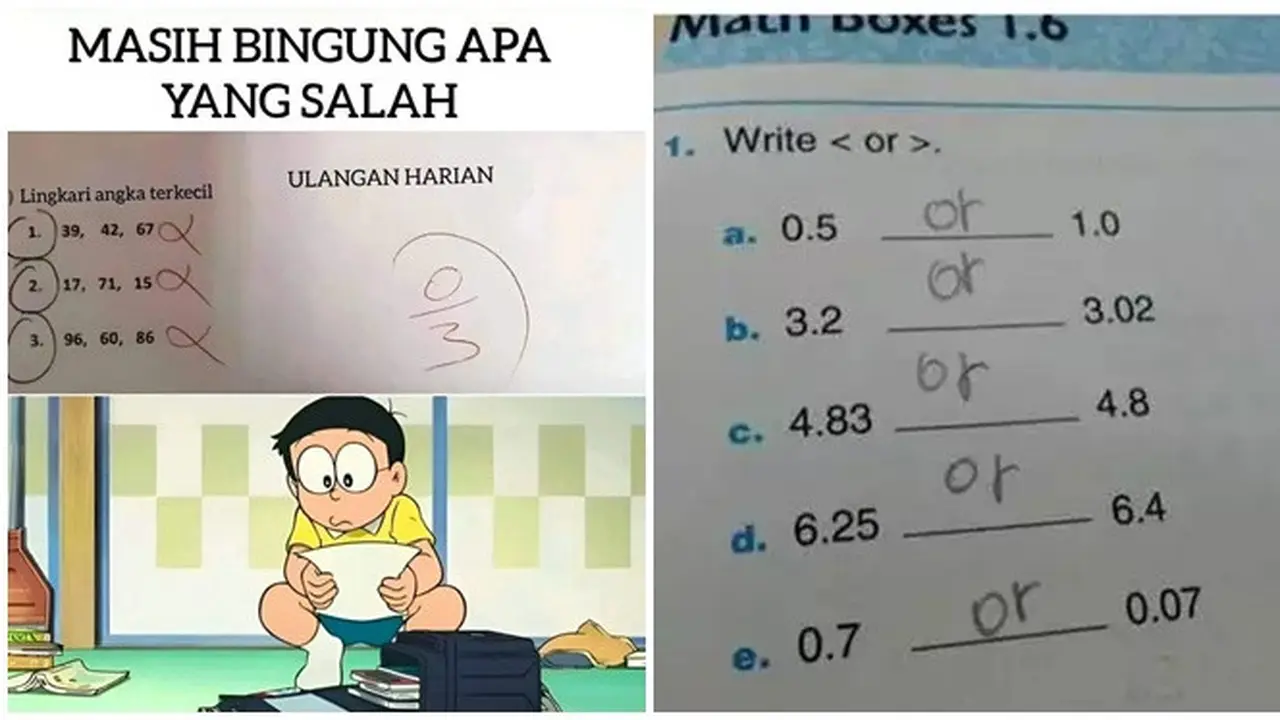 6 Jawaban Benar Tapi Salah Murid di Lembar Soal Matematika Ini Kocak
