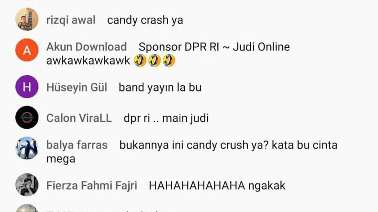 Akun resmi YouTube DPR RI dibajak. Kini, akun itu tampak menampilkan aktivitas permainan judi online atau slot secara live.