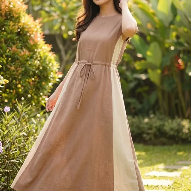 Model Gamis Kombinasi 2 Warna Terbaru untuk Lebaran 2026