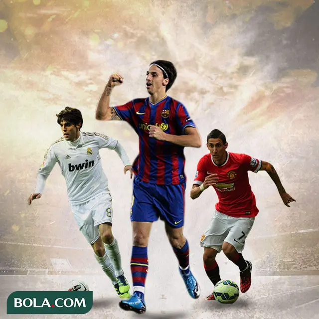Ilustrasi - Kaka, Zlatan Ibrahimovic, Angel di Maria