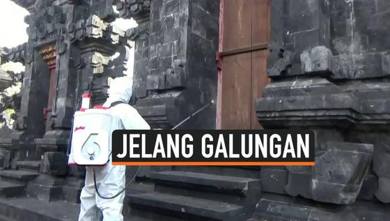 VIDEO: Jelang Galungan, Pura di Bali Disemprot Disinfektan