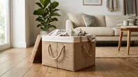 DIY Keranjang Laundry dari Kardus, Alternatif Penyimpanan yang Kreatif dan Estetik