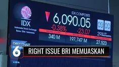 Right issue BRI berhasil capai target dan memperoleh dana sebesar Rp 96 triliun, dimana jumlah tersebut berasal dari 28,2 miliar saham yang diperdagangkan. Kini BRI tercatat memiliki right issue terbesar di Indonesia, tertinggi di Asia Tenggara.