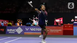 Duel Chico Aura melawan Leong Jun Hao juga menjadi laga penutup hari kedua Indonesia Open 2025. (Liputan6.com/Herman Zakharia)