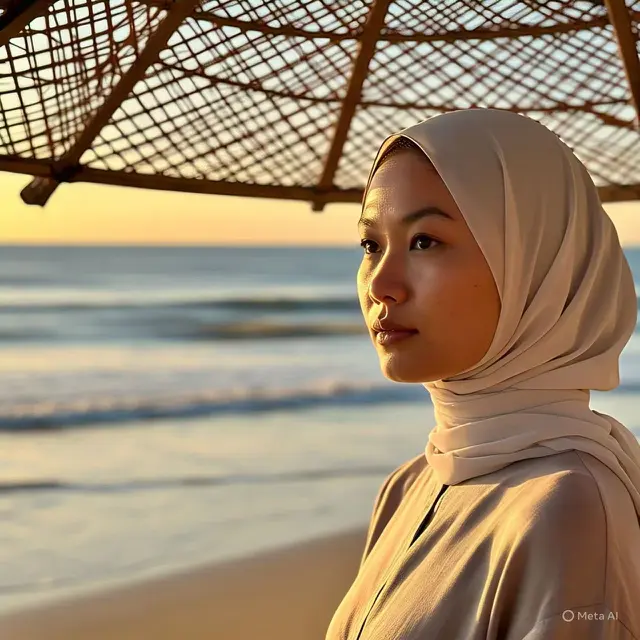 Inspirasi Outfit Hijab: Layering dengan Outer Tenun Tipis
