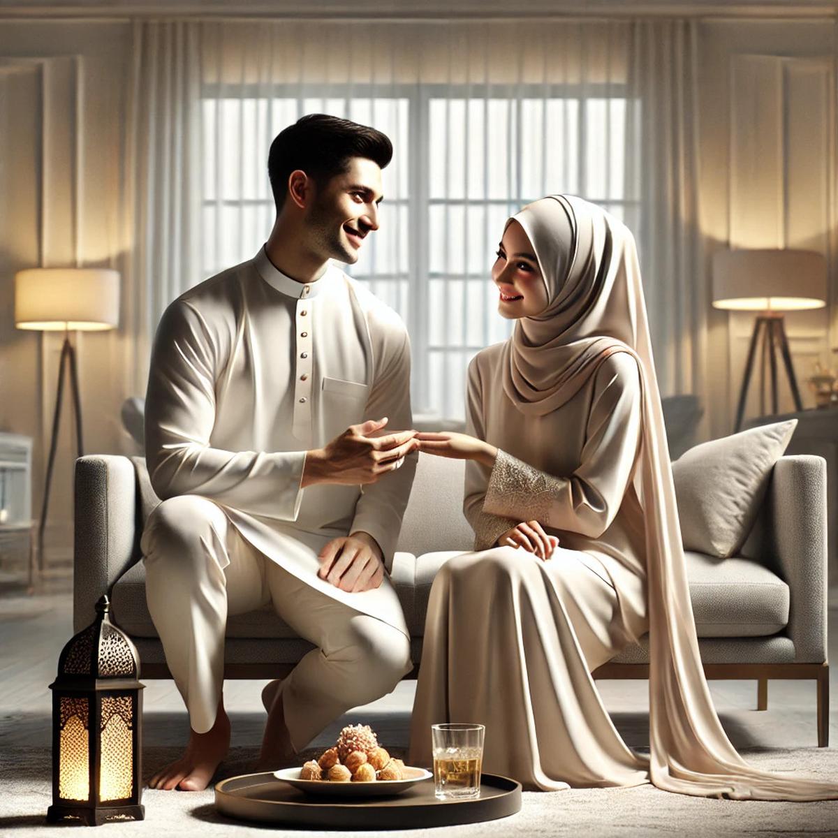 Ilustrasi Lebaran Idulfitri bersama Pasangan