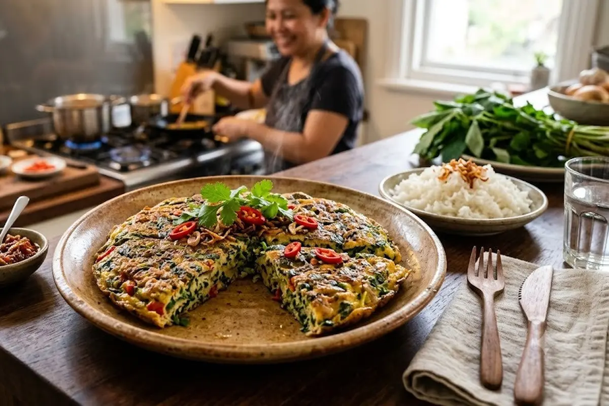 Resep Telur Dadar Daun Singkong (AI Generated)