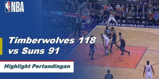 Cuplikan Hasil Pertandingan NBA : Timberwolves 118 vs Suns 91