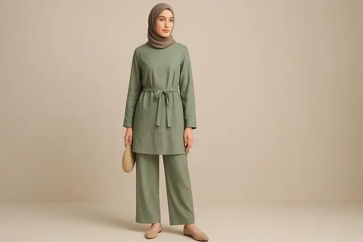 12 Model Busana Muslimah 1 Warna yang Lagi Tren di 2025, Tampilan Simpel tapi Elegan