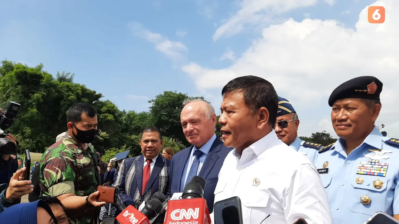 Wakil Menteri Pertahanan RI M. Herindra membeberkan alasan mengapa Indonesia memilih membeli pesawat tempur dari Prancis (Liputan6.com/Teddy Tri Setio Berty).