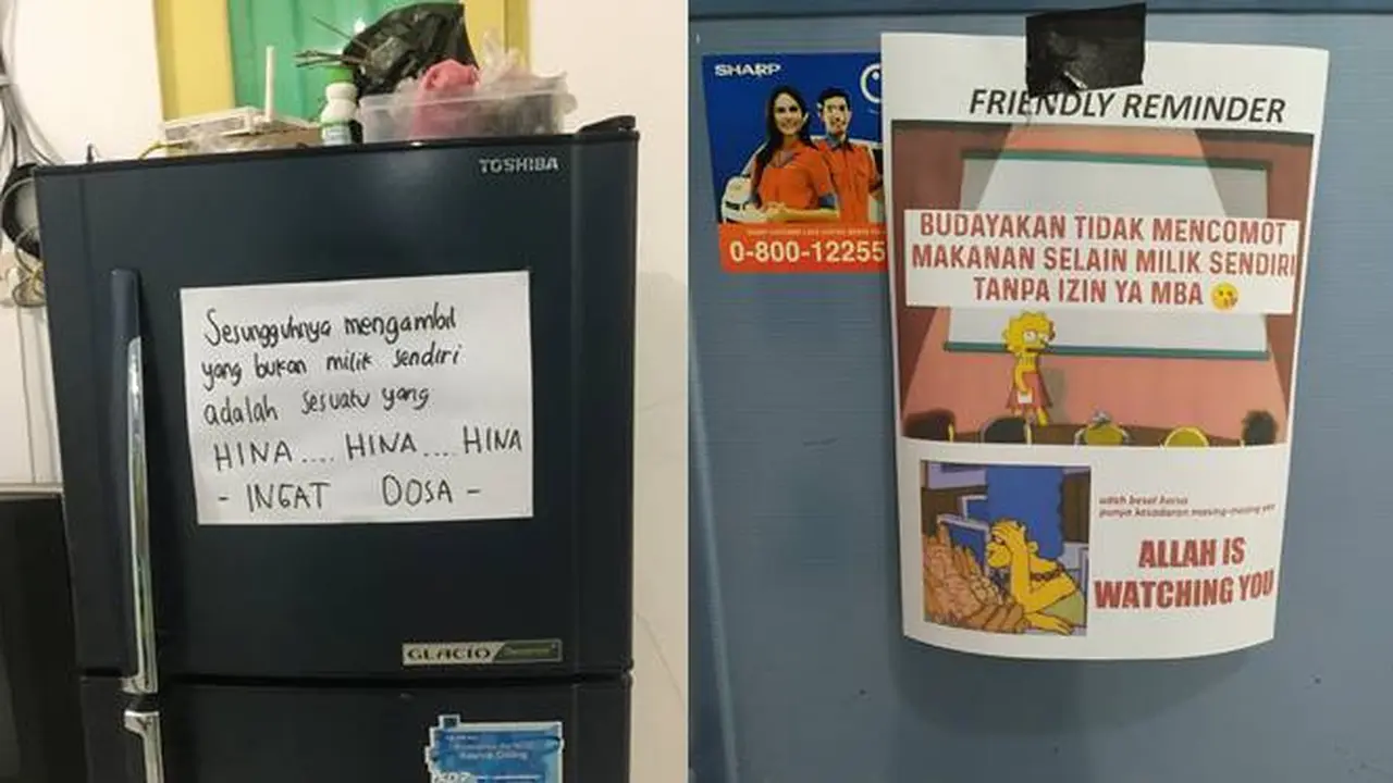 7 Potret Tempelan Kertas di Kulkas Rumah Kos Ini Bikin Tepuk Jidat