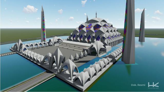 PT Hutama Karya kembali dipercaya untuk melanjutkan proyek pembangunan Masjid Raya Al-Jabbar, Kota Bandung. (Dok HK)