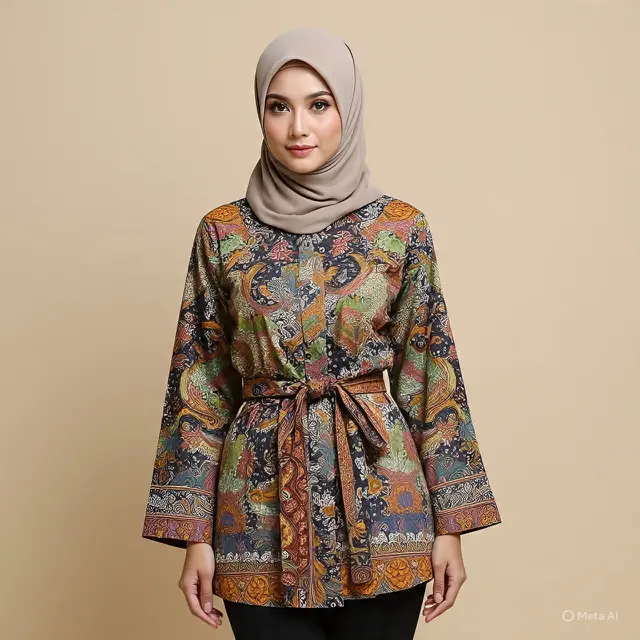 Baju Batik Lengan Lebar untuk Muslimah