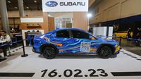 Penampakan the all-new Subaru WRX yang dibalut stiker kamuflase pada ajang modifikasi The Elite Showcase di ICE BSD City, Tangerang (04/03/2023). (Liputan6.com)
