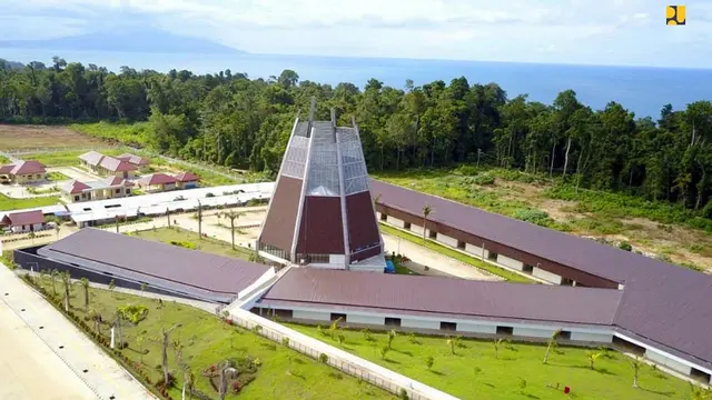 Pos Lintas Batas Negara (PLBN) Terpadu Skouw yang berada di Distrik Muara Tami, Kota Jayapura, Papua. (Foto: Kementerian PUPR)