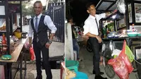 Penampilan Super Stylish, Tukang Bakso Ini Curi Perhatian Warganet