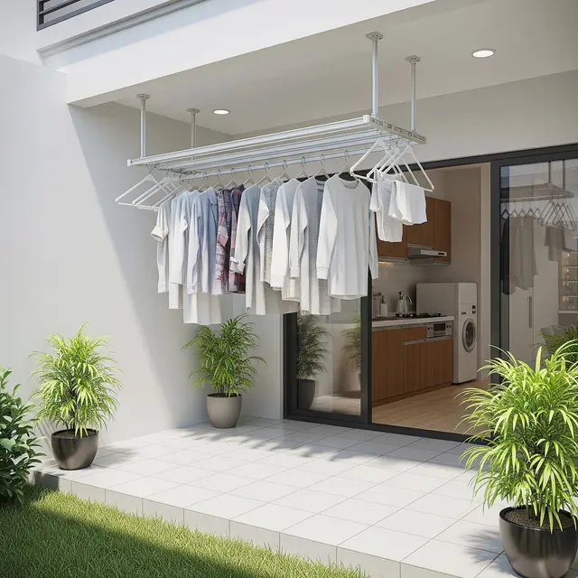 Inspirasi Area Jemuran Dekat Dapur Rumah Type 36