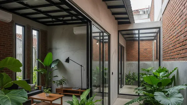 Penggunaan Dinding Ekspos dan Finishing Sederhana