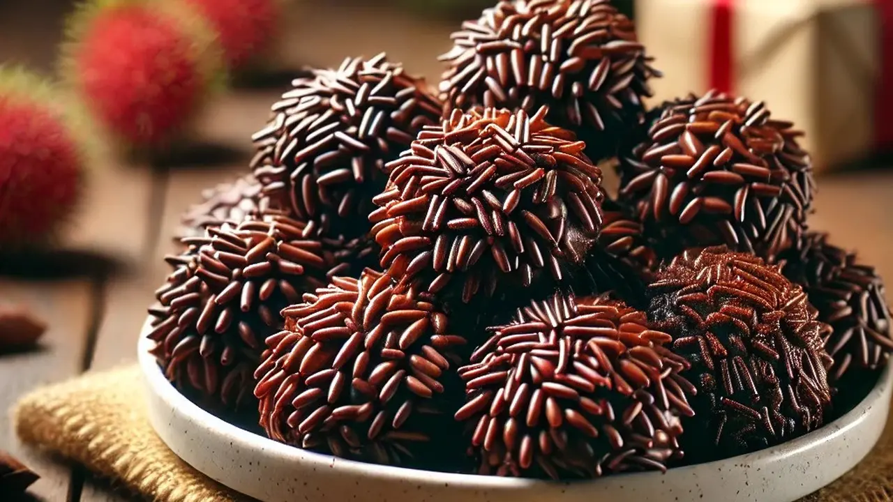 illustrasi kue rambutan coklat meses
