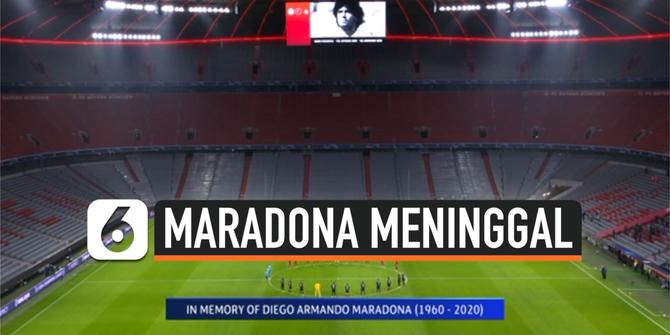 VIDEO: Maradona Meninggal, Liga Champions Mengheningkan Cipta Sebelum Pertandingan