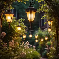 Desain Lampu Taman Estetik di Malam Hari (Foto: Meta AI)