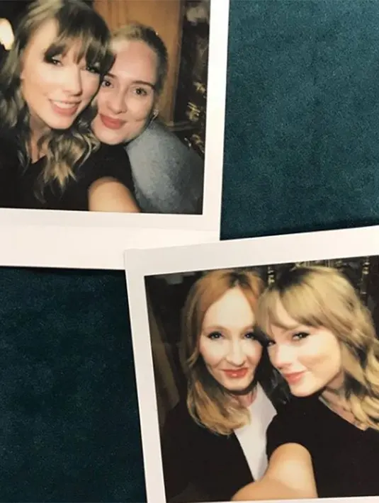 Nah ini ketika Taylor Swift fangirling saat bertemu dengan Adele dan juga JK Rowling. (instagram/taylorswift)