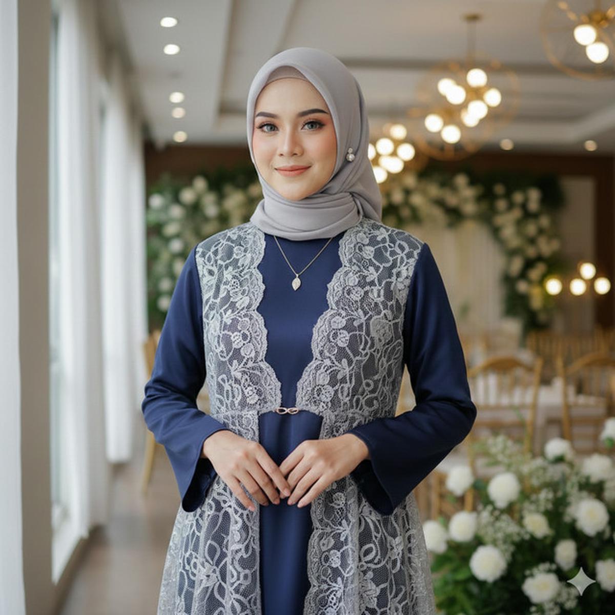 7 Model Gamis Brokat Copotan dengan Tampilan Fleksibel, Cocok untuk Acara Resmi hingga Santai