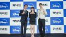 Jung Hae In, Kim Hyejun, dan Go Kyung Pyo dalam konferensi pers Connect. (Foto: Disney Plus Hotstar)