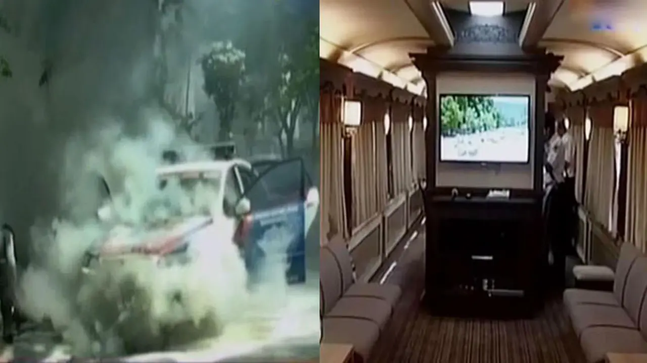 Mobil Patroli Polisi Terbakar hingga Kereta Wisata Mewah