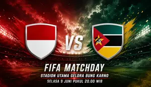 Timnas Indonesia Vs Mozambik, FIFA Matchday 2026. (Generated Chatgpt AI)