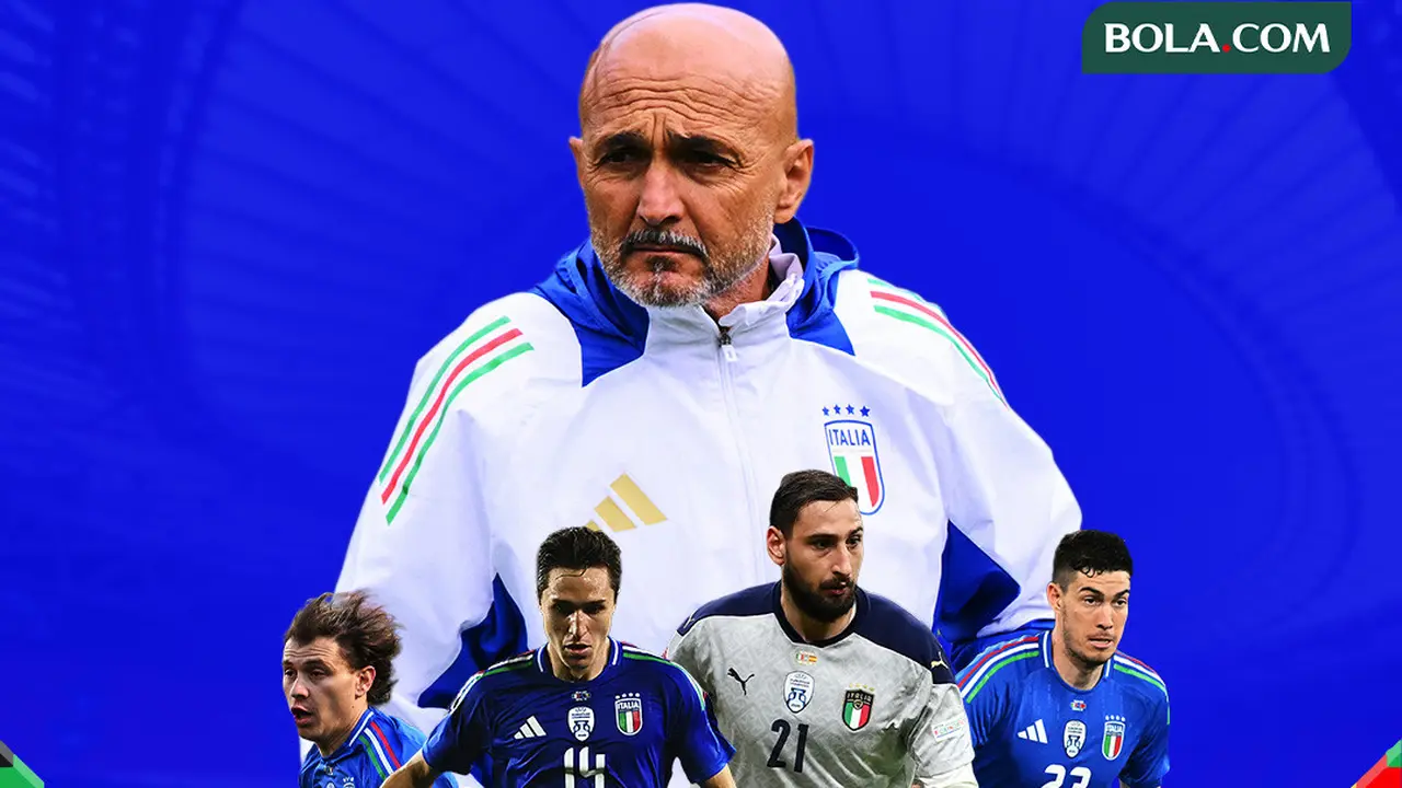 Euro 2024 - Timnas Italia: Luciano Spalleti Dikelilingi Donnarumma, Alessandro Bastoni, Fedrico Chiesa, Nicolo Barella
