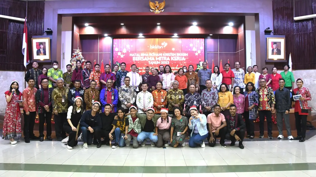 Badan Kependudukan dan Keluarga Berencana Nasional (BKKBN) menggelar acara "Natal Bina Rohani Kristen BKKBN bersama Mitra Kerja Tahun 2023" pada Jumat (12/1/2024) di Auditorium BKKBN Pusat, Jakarta (Istimewa)