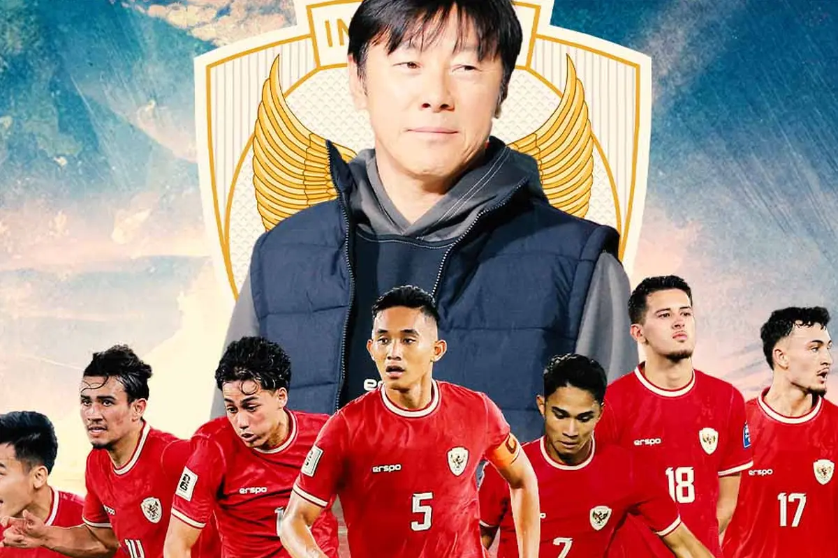 Timnas Indonesia - Ilustrasi STY, Rizky Ridho, Marselino Ferdinan, Witan Sulaeman, Justin Hubner, Nathan Tjoe-A-On, Ivar Jenner, Rafael Struick