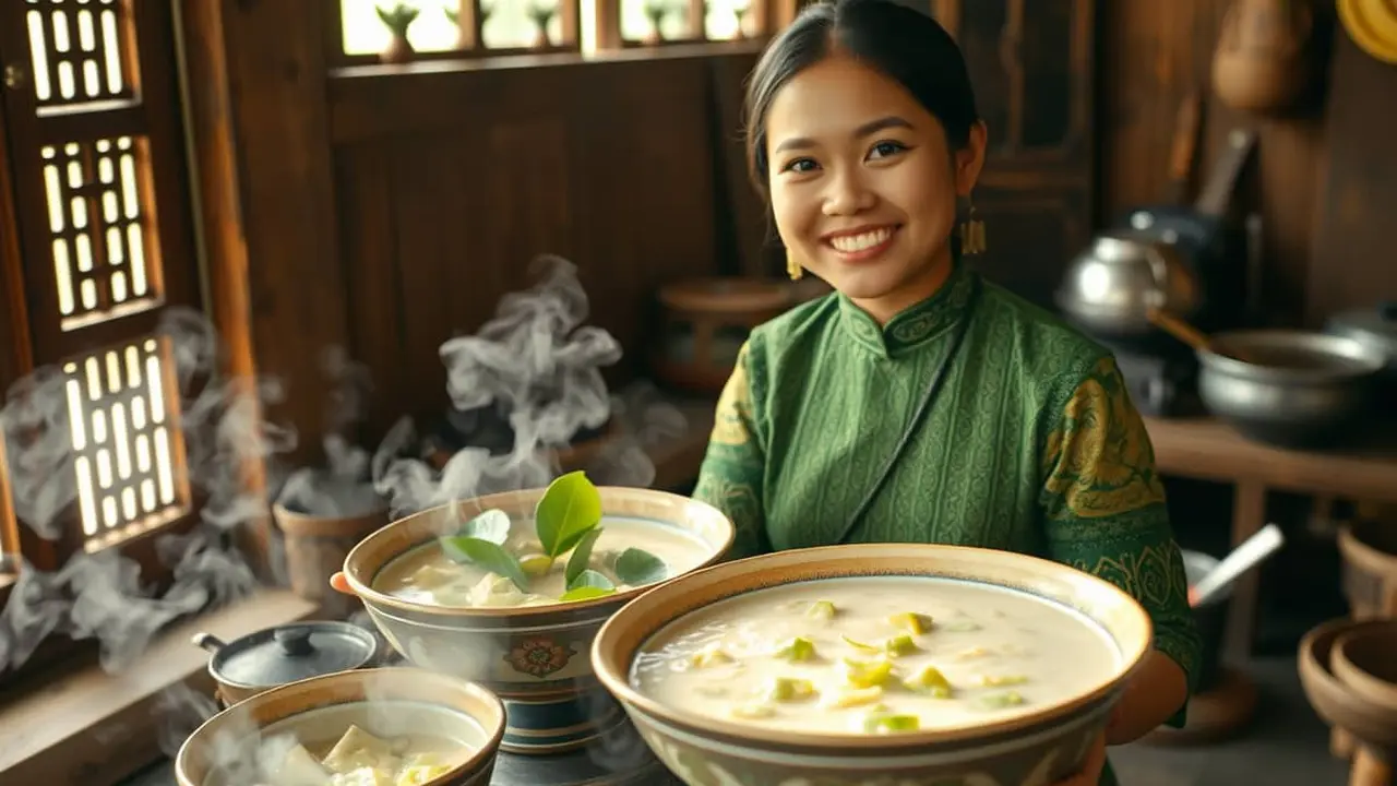 resep sayur daun singkong santan