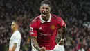 <p>Penyerang Manchester United, Marcus Rashford berselebrasi usai mencetak gol ke gawang West Ham United pada pertandingan lanjutan Liga Inggris di stadion Old Trafford di Manchester, Inggris, Minggu, 30 Oktober 2022. Gol tunggal Rasford mengantar Manchester United menang atas West Ham 1-0. (AP Photo/Jon Super)</p>