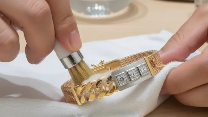 Ilustrasi Membersihkan Gelang (Sumber: Gemini AI)