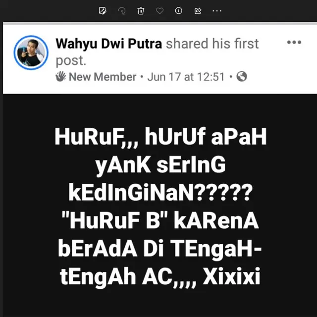 6 Tulisan Jokes Bapak-Bapak di Medsos Pakai Huruf Besar dan Kecil Ini Kocak