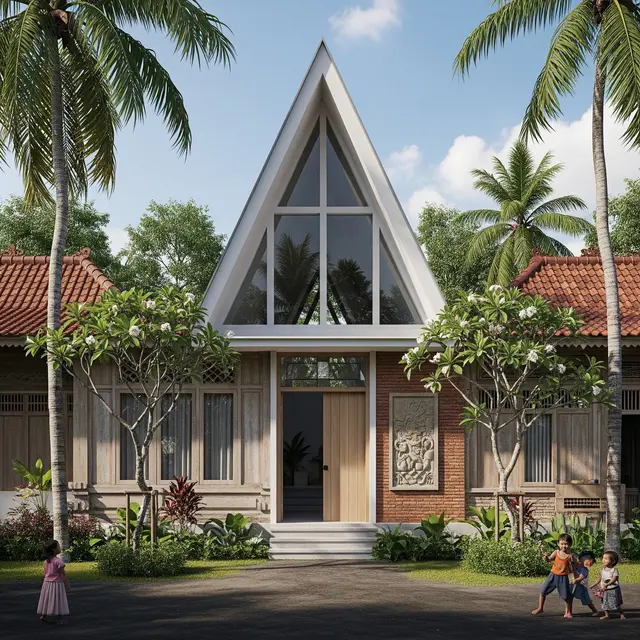 Fasad Rumah Klasik di Desa (Gemini AI)