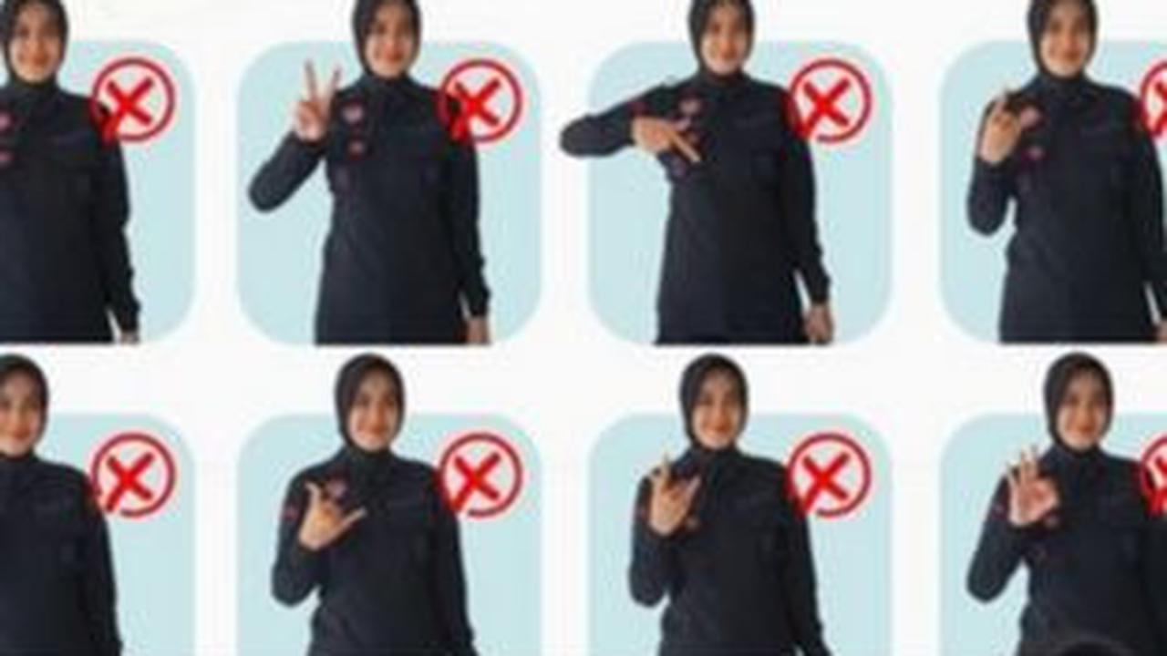 Selain dua pose tersebut, para anggota polisi dilarang untuk melakukannya.