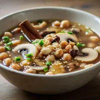 Resep Sup Biji Gandum Rempah dengan Minyak Wijen./Copyright depositphotos.com/AI Generator